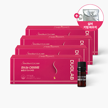 듀오랩 마시는 다이어트 슬림샷 CLA 4개 (56일분) + 키링 파우치